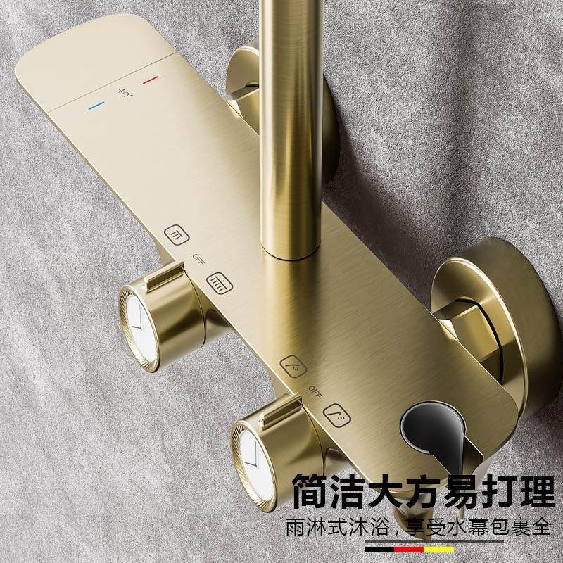 Gold modern simplicity Bathroom and shower faucets brass thermostatic UPC shower faucet cartridge