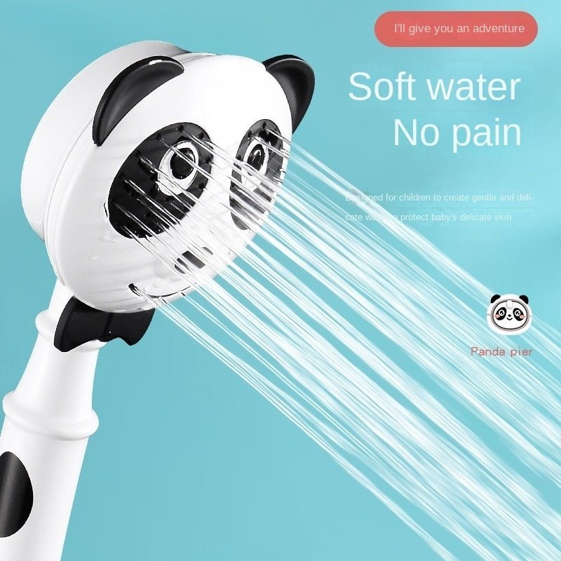 Children's Shower Panda Cartoon Nozzle Supercharged Shower Head Smart Baby Bath Shower Head