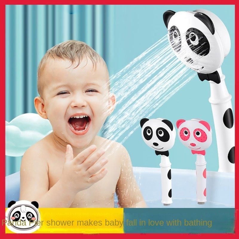 Children's Shower Panda Cartoon Nozzle Supercharged Shower Head Smart Baby Bath Shower Head