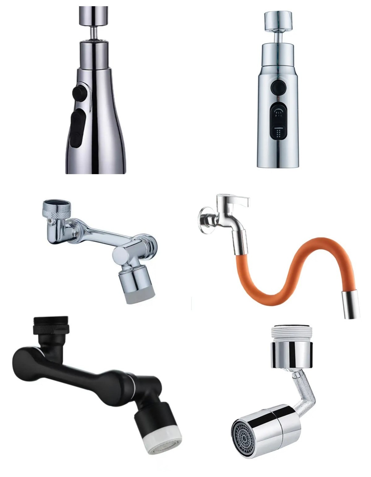 Mechanical Arm 1080 Universal Rotation Water Faucet Rotatable Water Outlet Splash Filter Extension Connector Nozzle Faucet