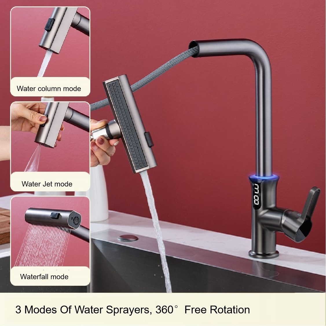 Factory Water Tap 360 Degree Rotating Sprayer Kitchen Faucet Soap Dispenser Kitchen Faucets Smart Faucet With Motion Sensor