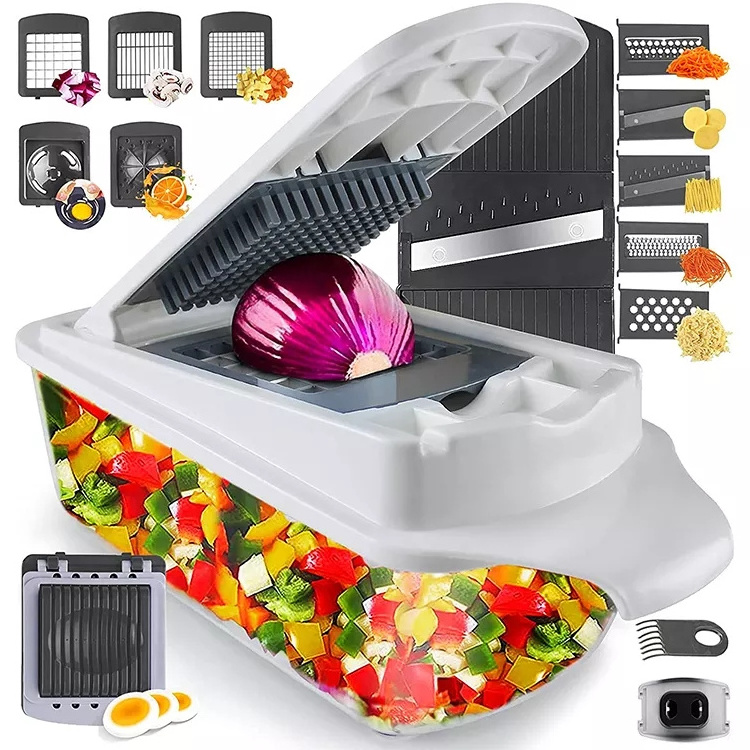 Kitchen Gadgtes Multifunction Plastic Onion Garlic Vegetable Grater Cutter Fruit Food Slicer Dicer