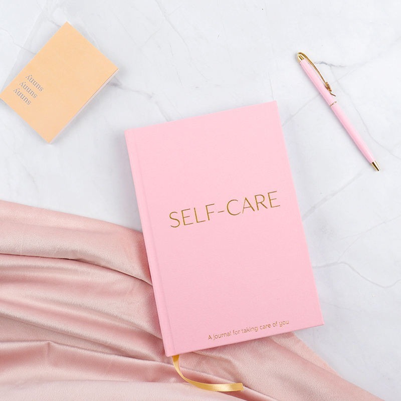 Custom Private Label Linen Cover A5 Self Care Journal Pink Writing Journals For Self Care