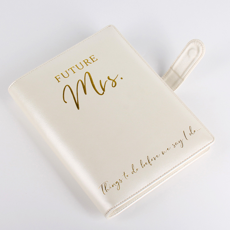 wedding stationary custom pu leather notebook planner 2023 hardcover personalized a6 journals With Gift Box