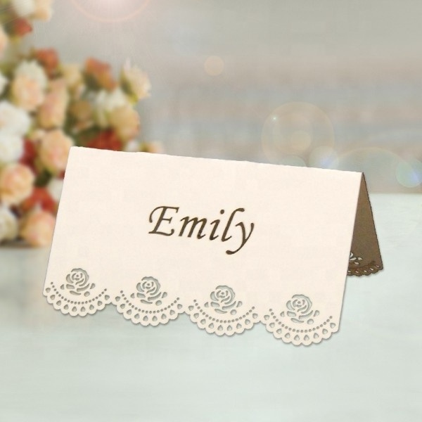 9 * 9cm Cut Hollow Wedding Table Number Name Place Card Wedding Party Decoration