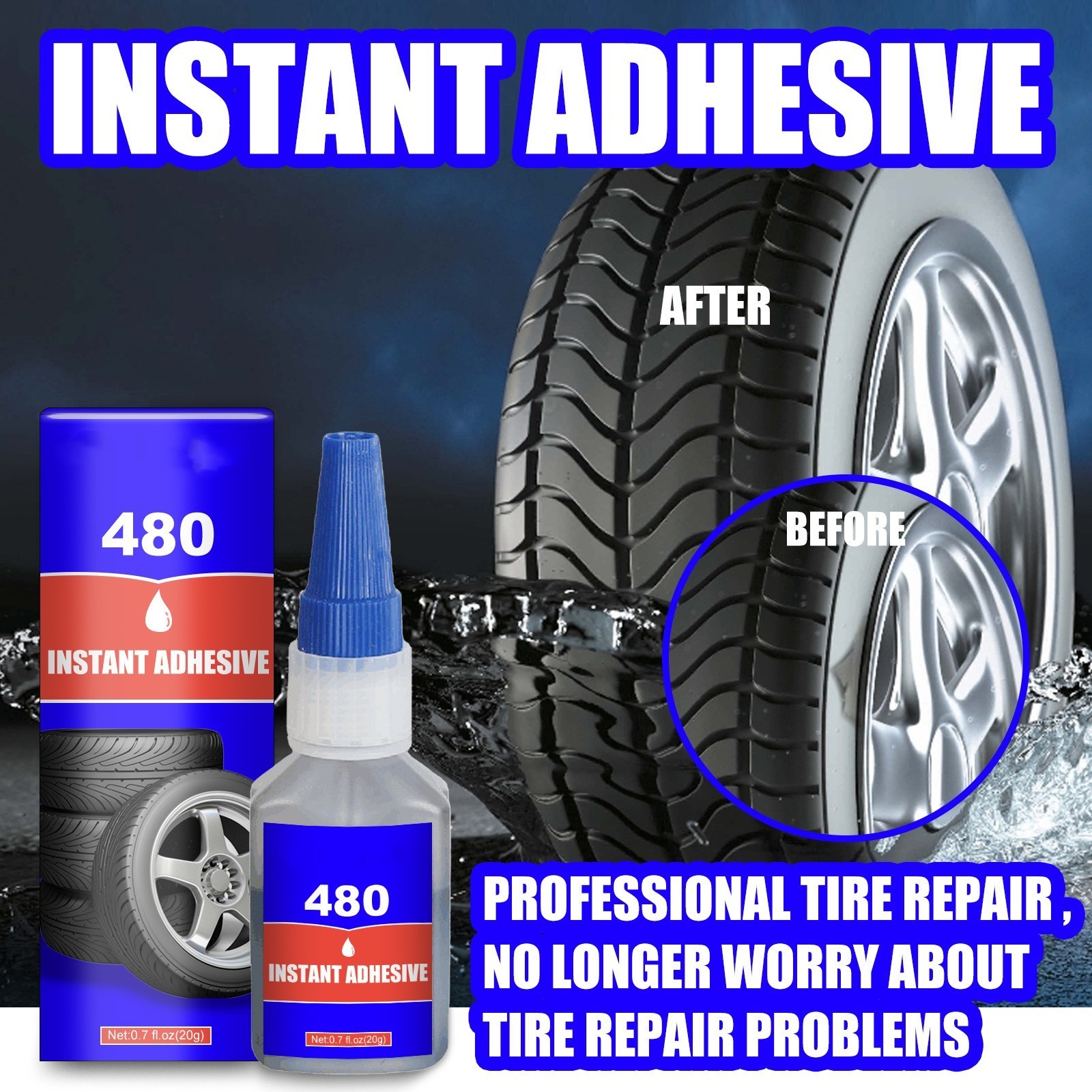 scratch crack repair instant adhesive glue/Waterproof Heat-resistant Fast Curing Sealant/ car tire repair glue