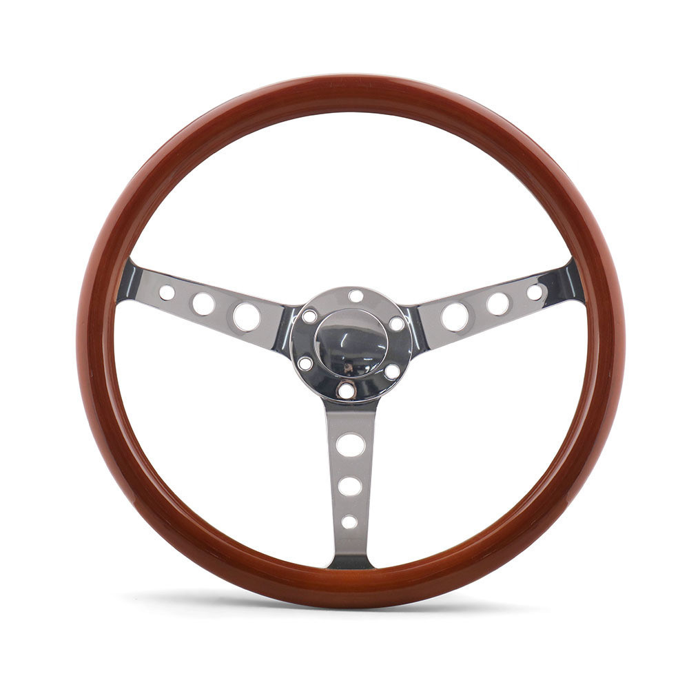 universal  380mm wood steering wheel with Horn truck old vintage  6 Holes wooden car steering wheel