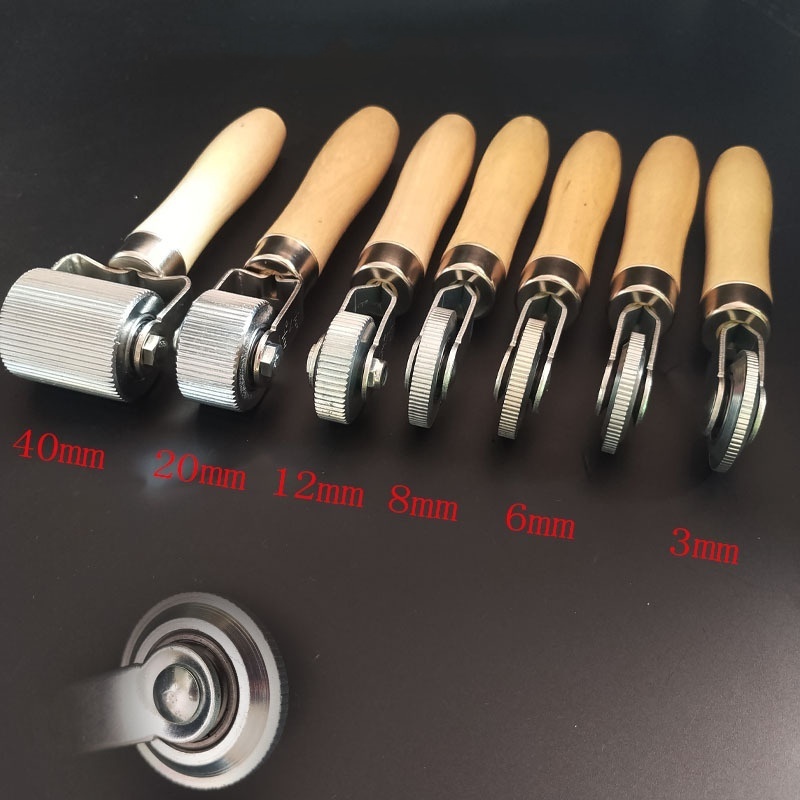 Tire Patch Repair Roller Wooden Handle Steel Head Ball Bearing Stitcher For Tyre Patch Tire Buffer For Grinder Hot Patch