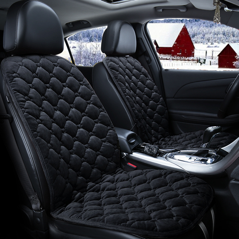 Heating Car Seat Cover 12V Heated Auto Front Seat Cushion Plush Heater Winter Warmer Control Electric Heating Protector Pad