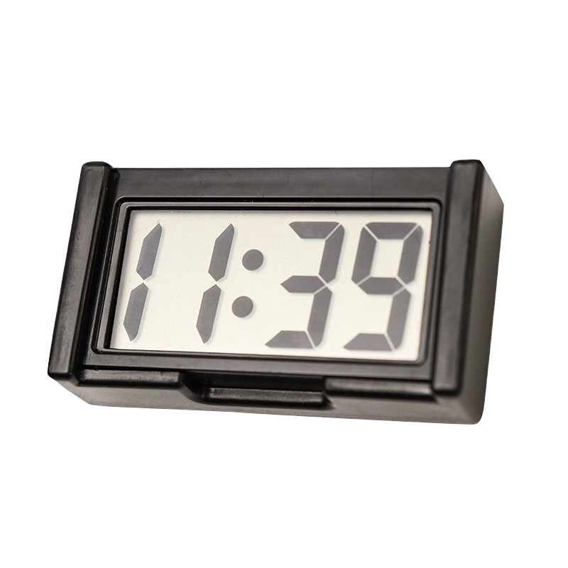 Vehicle Adhesive Clock with Jumbo LCD Time & Day Display - Mini Automotive Stick On Watch /Car Dashboard Digital Clock