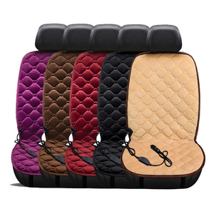 Heating Car Seat Cover 12V Heated Auto Front Seat Cushion Plush Heater Winter Warmer Control Electric Heating Protector Pad