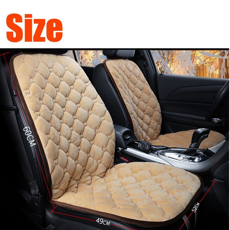 Heating Car Seat Cover 12V Heated Auto Front Seat Cushion Plush Heater Winter Warmer Control Electric Heating Protector Pad