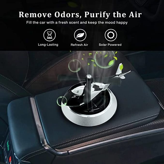 Automotive Essential Oil Diffuser with Solar Rotating, Creative Car Perfume Decoration,Helicopter Car Air Fresheners