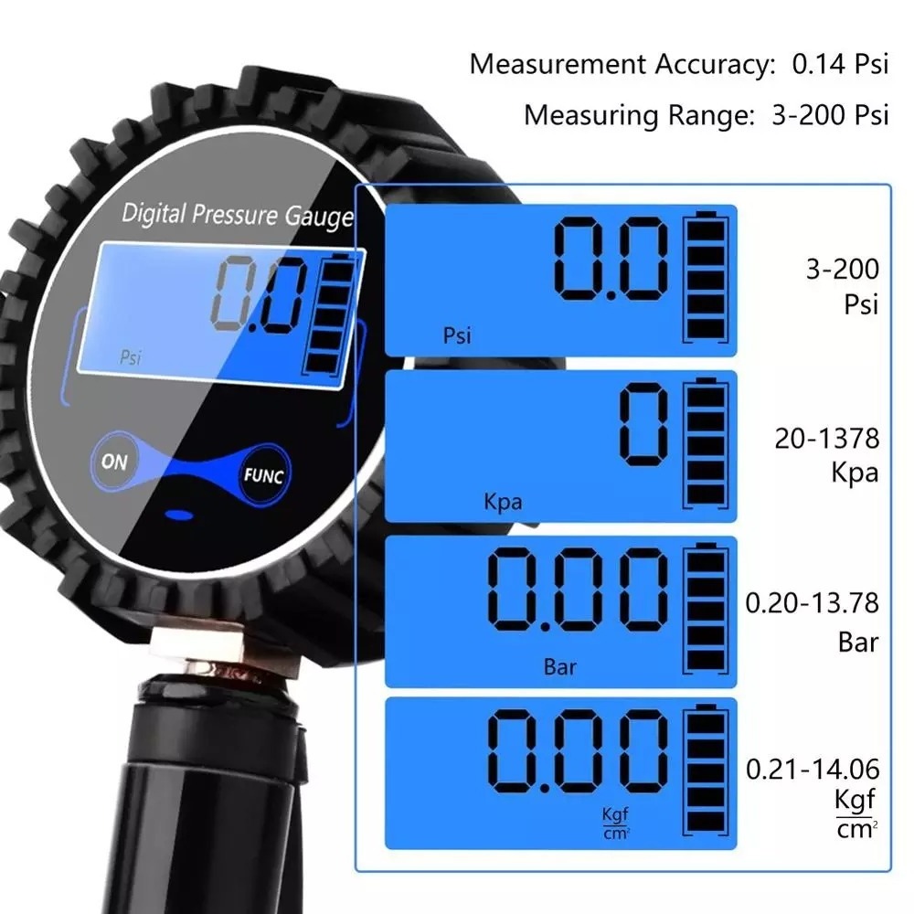 Digital Tire Inflator Pump Car Air Compressor Smart Digital Tire Pressure Detection Auto Tire Pump for Car Bike Calibre