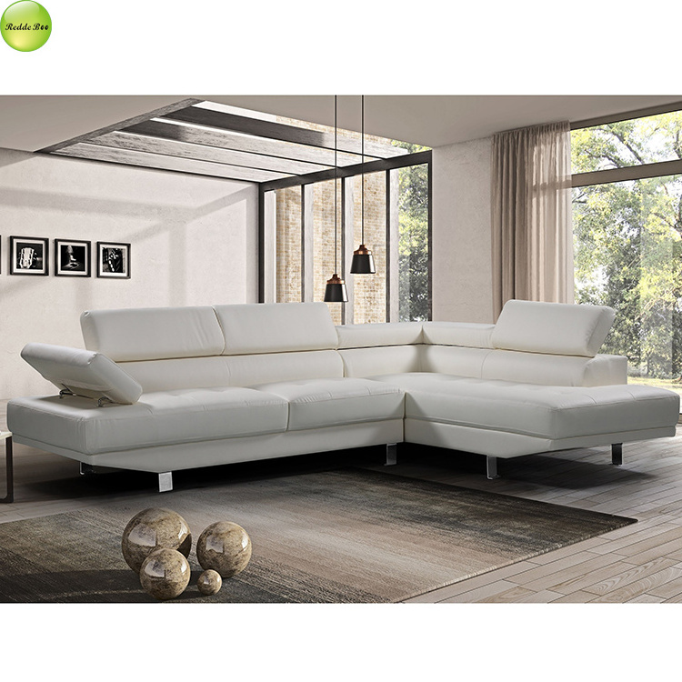 High quality german luxury modern white leather corner sofa furniture wholesale sofa for living room use