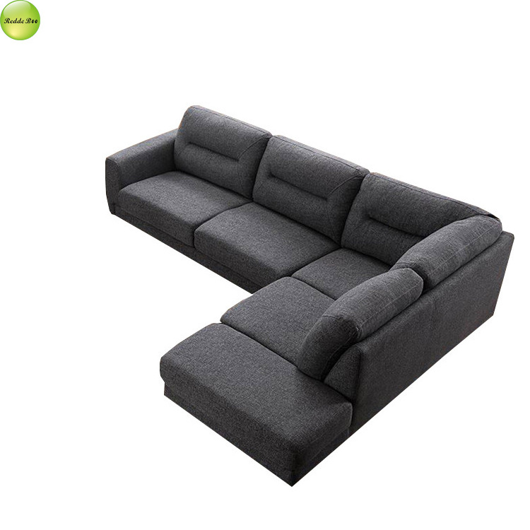 Factory wholesale Germany sofa upholstery linen fabric couch 1shape 7 seater sofa for bedroom use