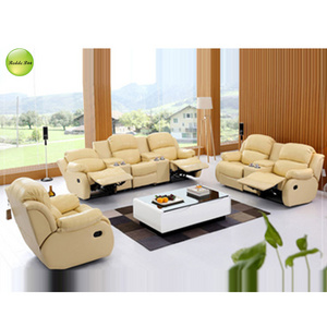 Luxury leather home theater recliner sofa with tea table 8620