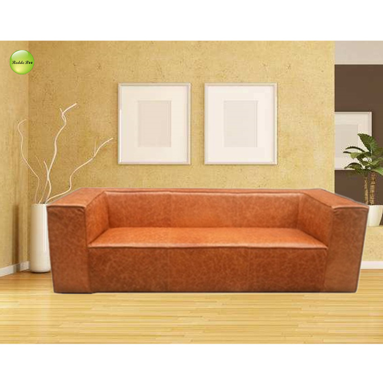 Redde Boo Luxury gold wooden frame lounge sofa 1,2,3 seater leather sofas for living room furniture 836