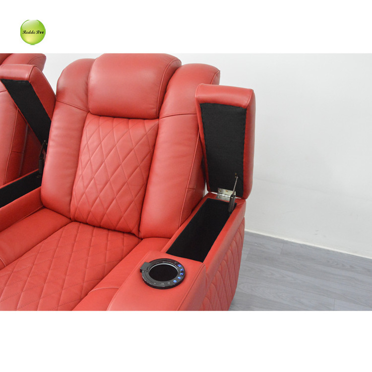 Wholesale Vip Seating Genuine Leather Cinema Theater Seats Multimedia Power Recliner Home Theatre Recliner Sofa