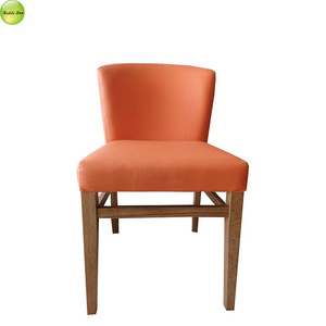 Nordic Style Orange Plastic Back Cushion And Solid wooden Legs Chairs Turkey Furniture