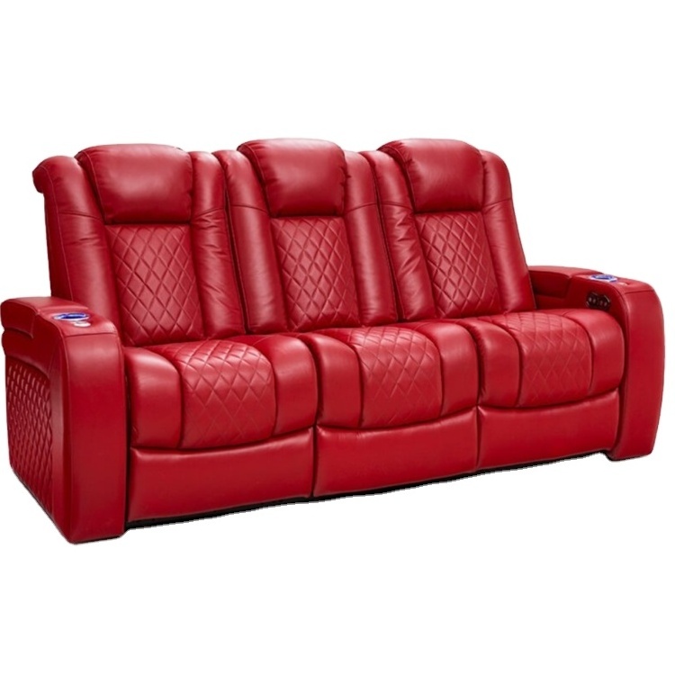 high quality comfortable new design luxury leather sofa set electric recliner red leather sofa for luxury furniture sets