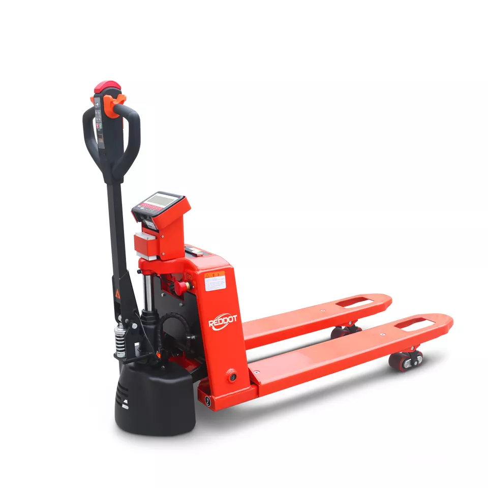 2 ton 2000kg electric scale lithium battery hand pallet jack truck wheel power pallet truck with scale