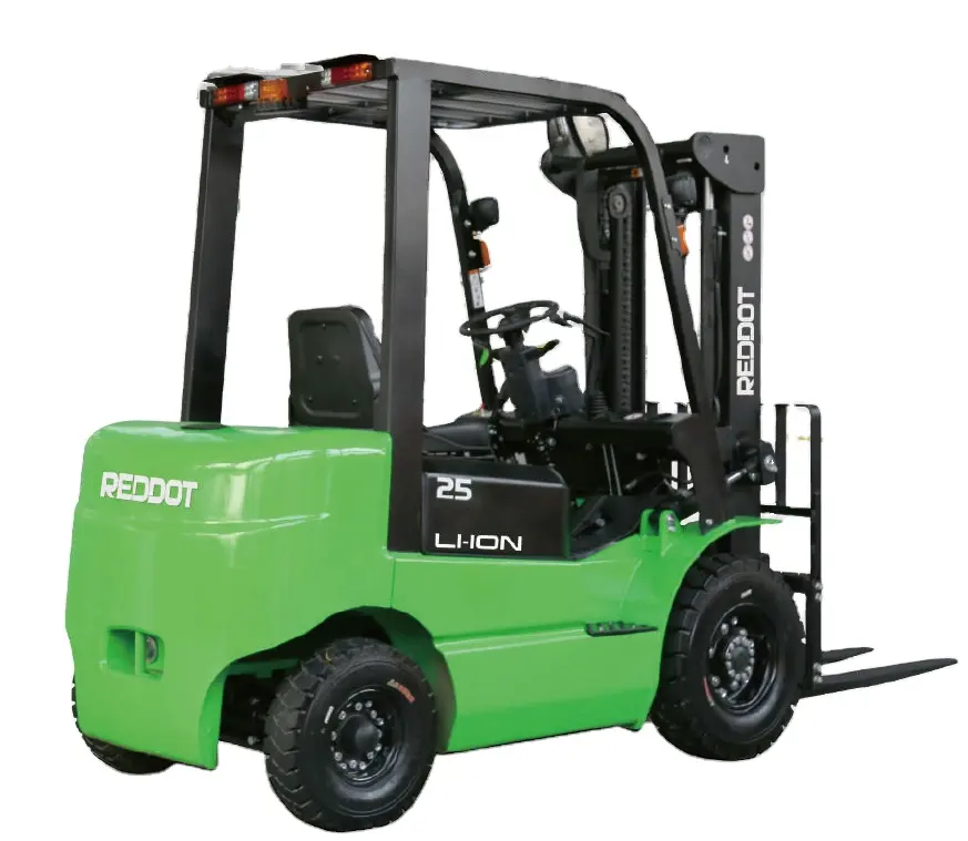 Reddot four wheel driving 2.5 ton 3.5 ton Li-ion lithium battery powered forklift truck