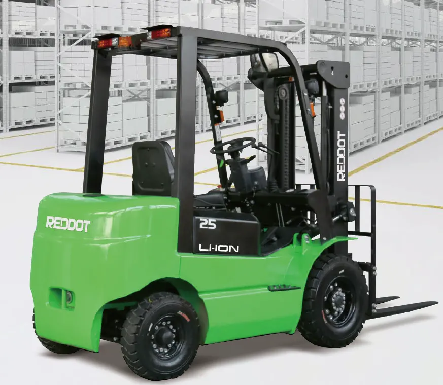 Reddot four wheel driving 2.5 ton 3.5 ton Li-ion lithium battery powered forklift truck