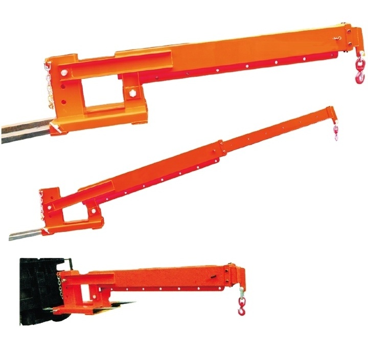 Reddot forklift mounted heavy duty attachment tilting telescopic hydraulic crane jib