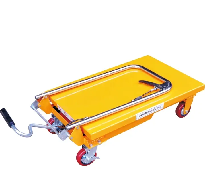 Reddot good quality 300kg 500kg 1000kg hand manual screw scissor lift table with handle