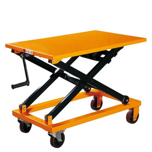 Reddot good quality 300kg 500kg 1000kg hand manual screw scissor lift table with handle