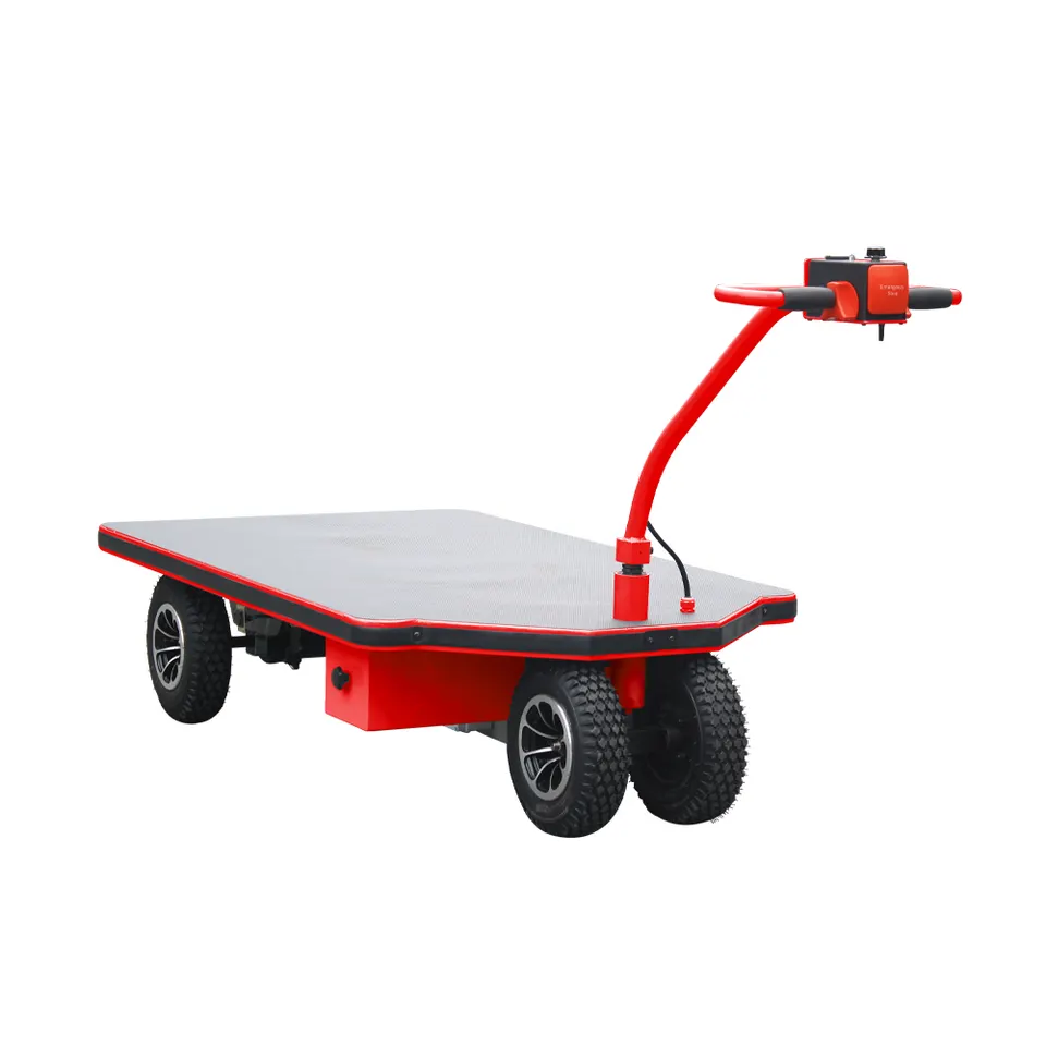 500KG Capacity Mini Electric Platform Car Hand Truck Warehouse Platform Trolley Heavy Load Trolley Cart