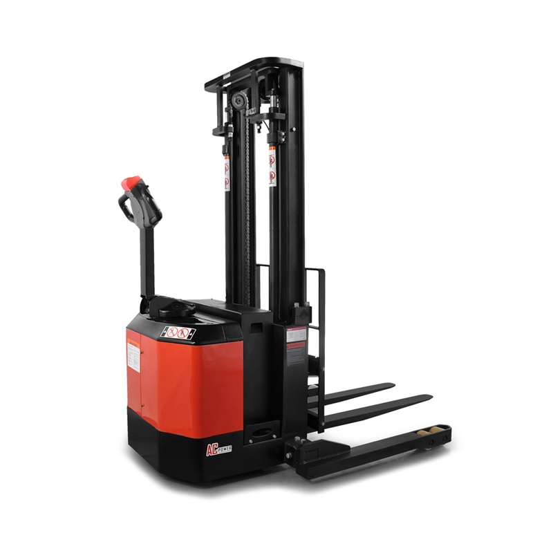 REDDOT small 1.4ton 1.8 ton electric walkie pallet stacker forklift with wide leg