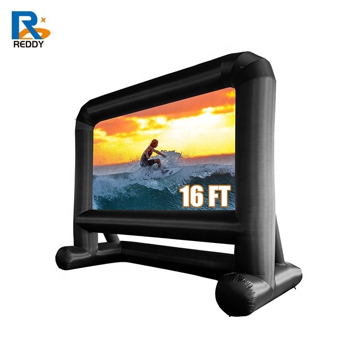 High quality customized inflatable Outdoor TV projector screen inflatable floating movie screen