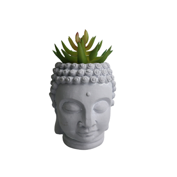 Unique Buddha Head Planters Cement Flower Pot Garden Decoration