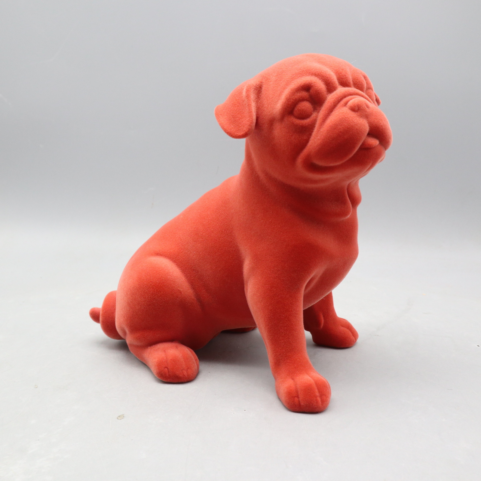 Resin dog sculpture flocked mni indoor dog figurines statue