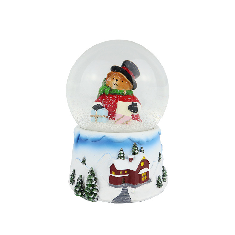 Wholesale snow globe christmas tree decorations balls,resin water snowball