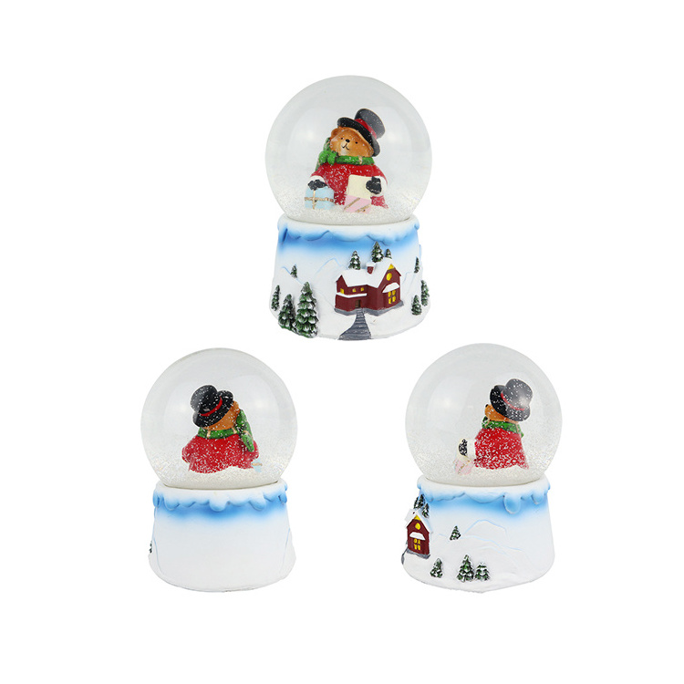 Wholesale snow globe christmas tree decorations balls,resin water snowball