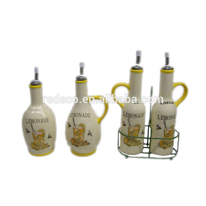 Oil and Vinegar Bottles Olive Decorative Bulk Ceramic Storage Bottles & Jars Sustainable