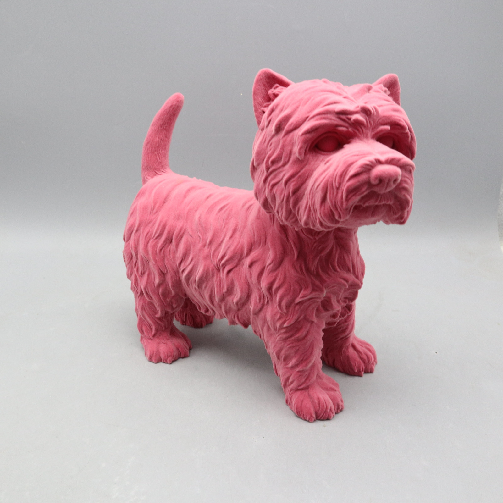 Resin dog sculpture flocked mni indoor dog figurines statue