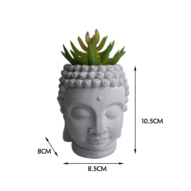 Unique Buddha Head Planters Cement Flower Pot Garden Decoration