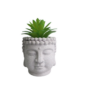 Unique Buddha Head Planters Cement Flower Pot Garden Decoration