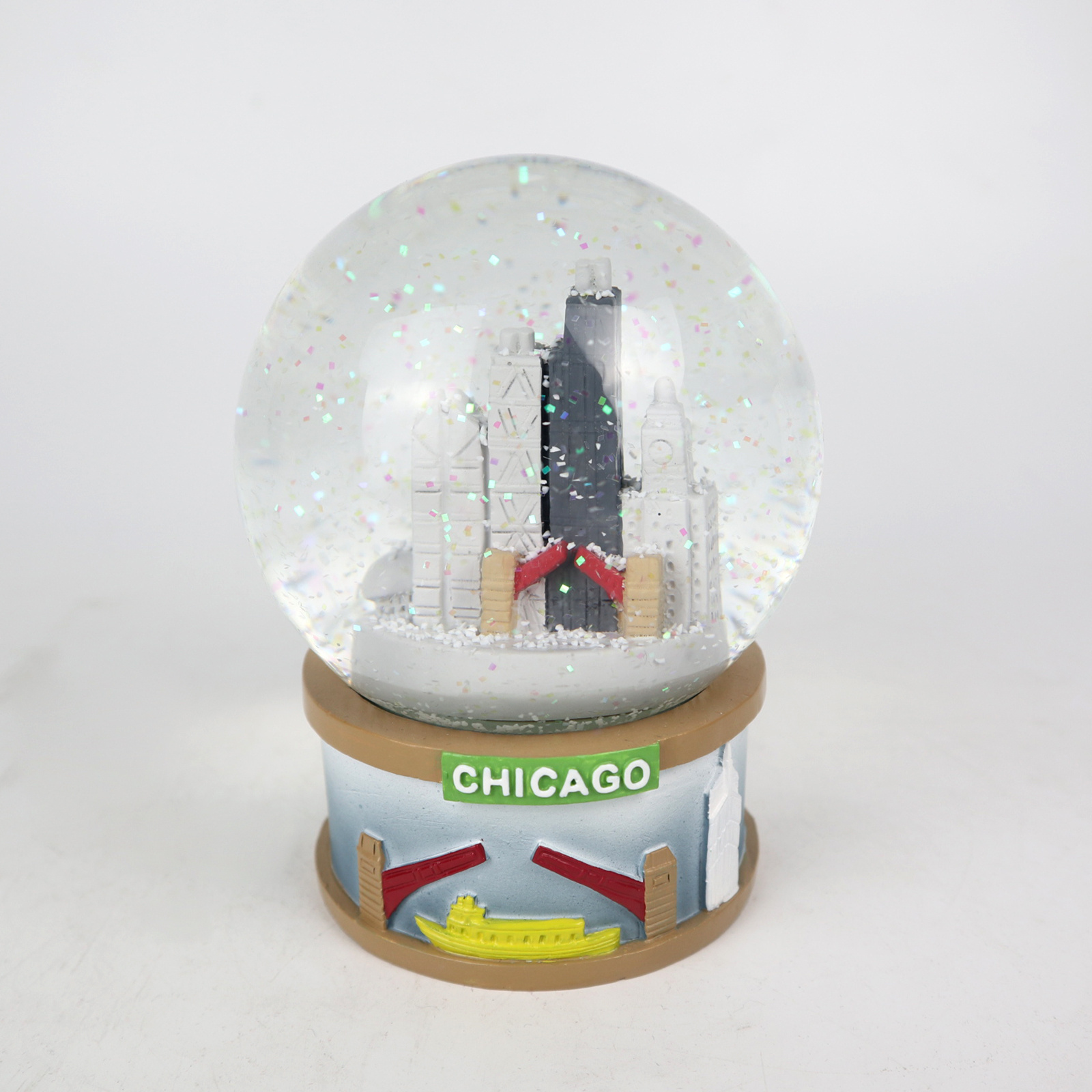 Luxury Resin Crafts Christmas Snow Globe Music Box Custom Water Snow Globe