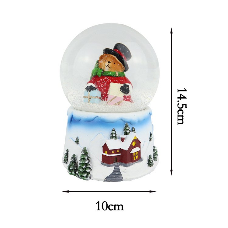 Wholesale snow globe christmas tree decorations balls,resin water snowball