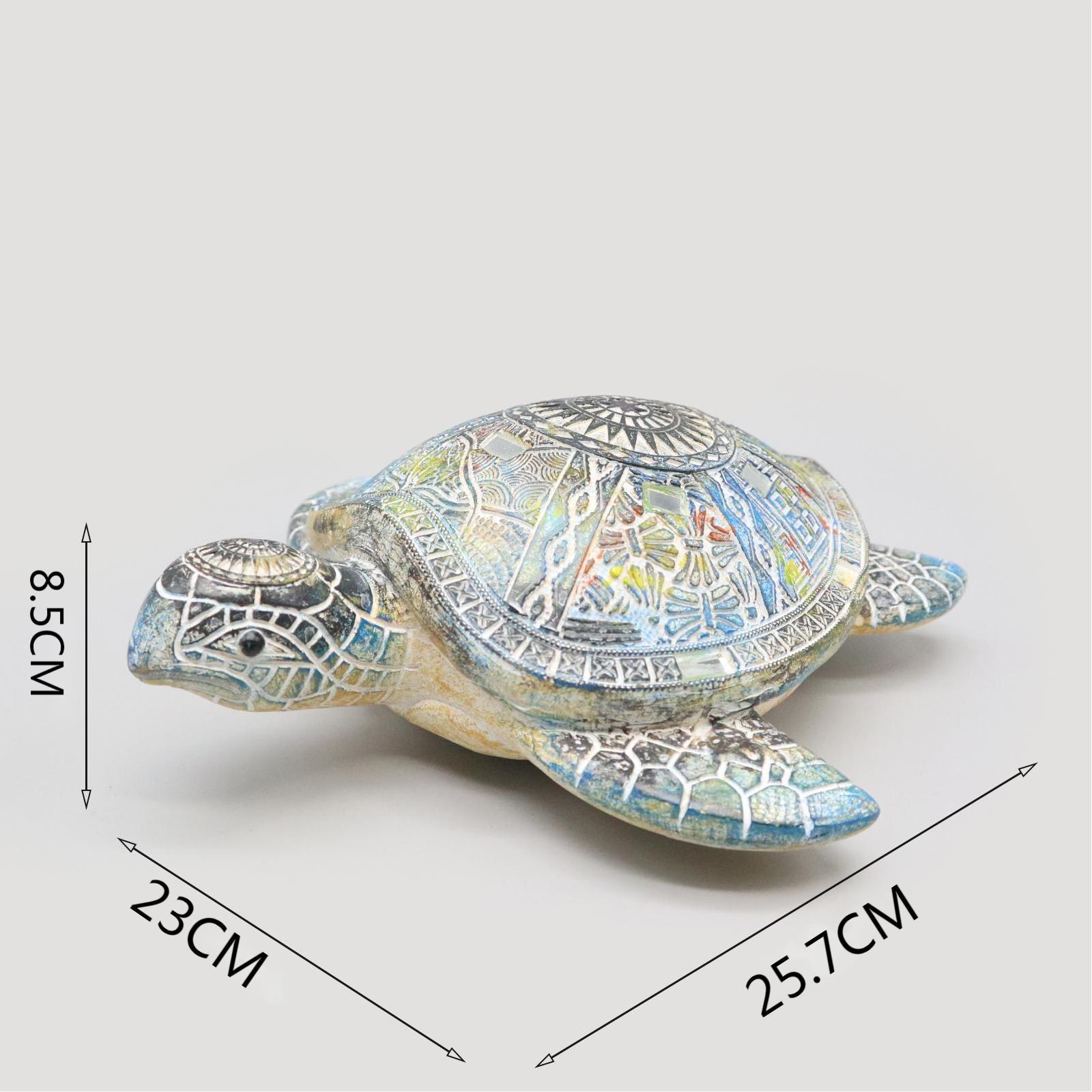 Custom resin animal statue indoor tortoise art handmade polyresin home ornament turtle figurine