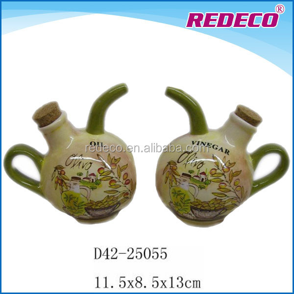 Oil and Vinegar Bottles Olive Decorative Bulk Ceramic Storage Bottles & Jars Sustainable