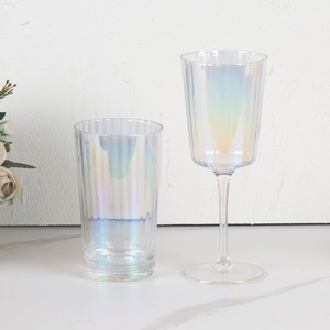 Wholesale Glassware Colored Goblet Wine Glasses Water cup Glass Goblets