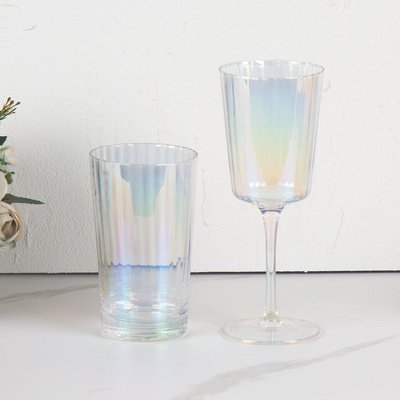 Wholesale Glassware Colored Goblet Wine Glasses Water cup Glass Goblets