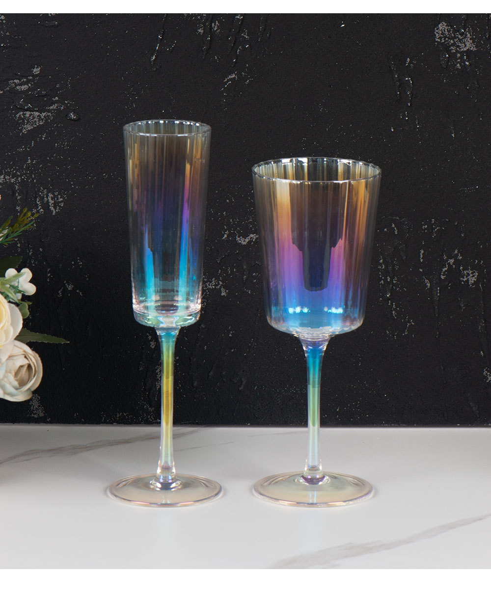 Wholesale Glassware Colored Goblet Wine Glasses Water cup Glass Goblets