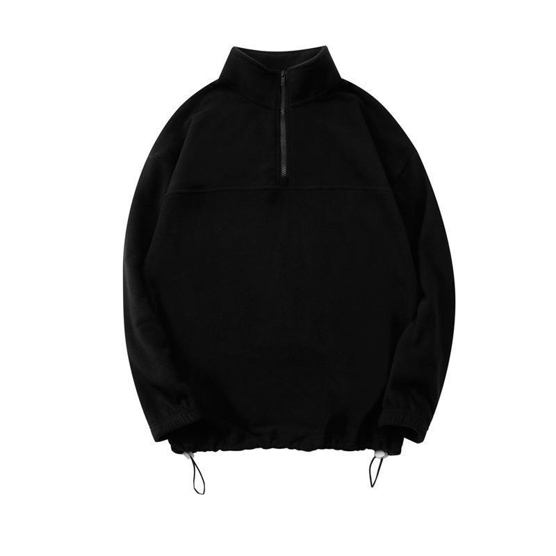 300 gsm Dark green vintage 1/4 half zip up pullover hoodie polar fleece Warm sweatshirt men's custom quarter zip hoodie